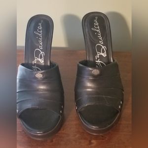 Harley Davidson leather sandals with heel